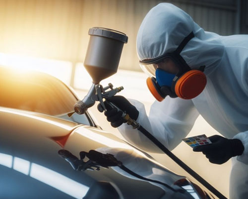 spray painting work in skiltech car care, kollam